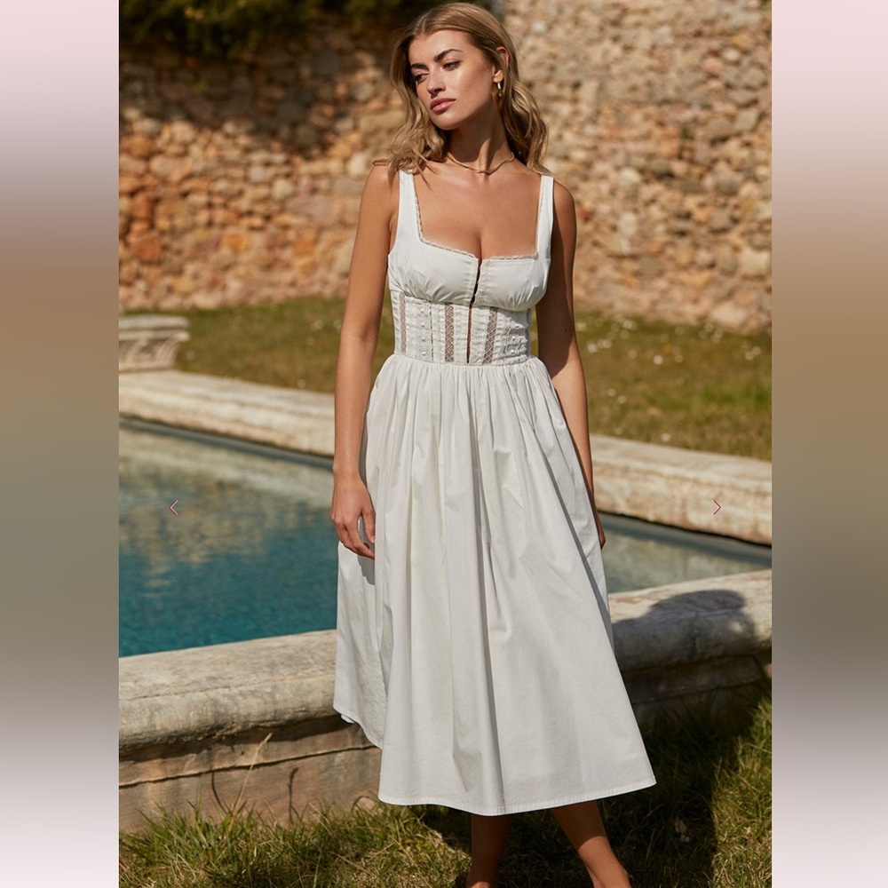 House of CB White Midi Dress